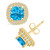 Topaz (2-1/2 ct. t.w.) and Diamond (3/8 ct. t.w.) Halo Stud Earrings in 14K Yellow Gold