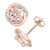 Morganite (1-3/4 ct. t.w.) & Diamond (1/7 ct. t.w.) Swirl Halo Stud Earrings in 10k Rose Gold