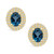 London Topaz (2 ct. t.w.) and Diamond (1/2 ct. t.w.) Halo Stud Earrings in 14K Yellow Gold