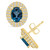 London Topaz (2 ct. t.w.) and Diamond (1/2 ct. t.w.) Halo Stud Earrings in 14K Yellow Gold