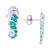 Lab-Created Blue Opal Seahorse Stud Earrings in Sterling Silver