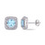 Blue Topaz (2-3/8 ct.t.w.), White Sapphire (1/8 ct.t.w.) and Diamond (1/5 ct.t.w.) Halo Stud Earrings in 10k White Gold
