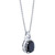Onyx & Diamond (1/10 ct. t.w.) Halo 18" Pendant Necklace in Sterling Silver