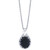 Onyx & Diamond (1/10 ct. t.w.) Halo 18" Pendant Necklace in Sterling Silver