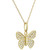 Cubic Zirconia Butterfly 18" Pendant Necklace in 10k Gold