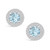 Aquamarine (1-1/2 ct. t.w.) and Diamond (1/2 ct. t.w.) Halo Stud Earrings in 14K White Gold