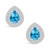 Topaz (1-3/4 ct. t.w.) and Diamond (5/8 ct. t.w.) Halo Stud Earrings in 14K White Gold