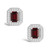 Garnet (1-2/5 ct. t.w.) and Diamond (1/5 ct. t.w.) Halo Studs in Sterling Silver