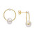 Cultured Freshwater Pearl (3 & 7mm) Circle Drop Earrings in 14k Gold