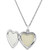 Pink Mother-of-Pearl Heart Locket 18" Pendant Necklace in Sterling Silver