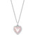 Pink Mother-of-Pearl Heart Locket 18" Pendant Necklace in Sterling Silver