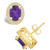 Amethyst (2-3/8 ct. t.w.) and Diamond (3/8 ct. t.w.) Halo Stud Earrings in 14K Yellow Gold