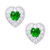 Green Quartz (3/8 ct. t.w.) & Lab-Created White Sapphire (1/3 ct. t.w.) Halo Heart Stud Earrings in Sterling Silver