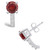 Garnet (2-1/5 ct. t.w.) and Diamond (1/8 ct. t.w.) Stud Earrings in 14K White Gold