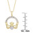 Diamond Claddagh 18" Pendant Necklace (1/10 ct. t.w.) in 14k Gold-Plated Sterling Silver
