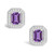 Amethyst (1-1/10 ct. t.w.) and Diamond (1/5 ct. t.w.) Halo Studs in Sterling Silver