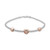 Cubic Zirconia Heart & Bead Mesh Link Bracelet in Sterling Silver & Rose Gold-Plate