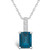 London Blue Topaz (2 Ct. T.W.) and Diamond Accent Pendant Necklace in 14K White Gold
