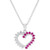 Lab-Created Ruby (1/2 ct. t.w.) & Lab-Created White Sapphire (5/8 ct. t.w.) Heart 18" Pendant Necklace in Sterling Silver