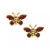 Children's Birthday Cubic Zirconia Butterfly Earrings in 14k Yellow Gold