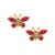 Children's Birthday Cubic Zirconia Butterfly Earrings in 14k Yellow Gold