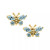 Children's Birthday Cubic Zirconia Butterfly Earrings in 14k Yellow Gold