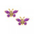 Children's Birthday Cubic Zirconia Butterfly Earrings in 14k Yellow Gold