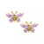 Children's Birthday Cubic Zirconia Butterfly Earrings in 14k Yellow Gold