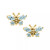 Children's Birthday Cubic Zirconia Butterfly Earrings in 14k Yellow Gold