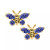 Children's Birthday Cubic Zirconia Butterfly Earrings in 14k Yellow Gold