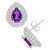 Amethyst (1-1/3 ct. t.w.) and Diamond (5/8 ct. t.w.) Halo Stud Earrings in 14K White Gold