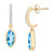 Blue Topaz (1-1/3 ct. t.w.) & Diamond (1/20 ct. t.w.) Drop Earrings in 14k Gold