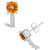 Citrine (1-1/2 ct. t.w.) and Diamond (1/8 ct. t.w.) Stud Earrings in 14K White Gold