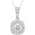 Lab-Created Diamond Halo Pendant Necklace (1/3 ct. t.w.) in Sterling Silver, 18" + 2" extender