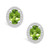 Peridot (2-3/4 ct. t.w.) and Diamond (3/8 ct. t.w.) Halo Stud Earrings in 14K White Gold