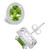 Peridot (2-3/4 ct. t.w.) and Diamond (3/8 ct. t.w.) Halo Stud Earrings in 14K White Gold