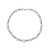 White Freshwater Cultured Pearl (10.5-11mm) with Blue Aquamarine (8mm), and Gold Beads (4mm) 18" Necklace in 14k Yellow Gold