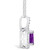 Amethyst (7/8 Ct. T.W.) and Diamond (1/5 Ct. T.W.) Halo Pendant Necklace in 14K White Gold