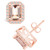Morganite (2-3/4 ct. t.w.) and Diamond (3/8 ct. t.w.) Halo Stud Earrings in 14K Rose Gold