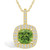 Peridot (2-3/8 Ct. T.W.) and Diamond (1/2 Ct. T.W.) Halo Pendant Necklace in 14K Yellow Gold