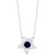 Sapphire (3/8 ct. t.w.) & Diamond (1 ct. t.w.) Flower 18" Pendant Necklace in 14k White Gold