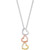 Diamond Triple Heart Tricolor 18" Pendant Necklace (1/8 ct. t.w.) in Sterling Silver, Gold-Plate & Rose Gold-Plate