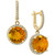 Citrine (6-3/8 ct. t.w.) & Diamond (3/8 ct. t.w.) Halo Drop Earrings in 14k Gold