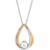 Cubic Zirconia Teardop 18" Pendant Necklace in Sterling Silver & 14k Gold-Plate