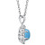 Turquoise & Cubic Zirconia Halo 18" Pendant Neckalce in Sterling Silver