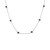 Onyx Bezel Station Necklace in Sterling Silver, 16" + 1" extender