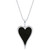 Onyx & Diamond Accent Heart Pendant Necklace in Sterling Silver, 16" + 2" extender