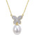 Cultured Freshwater Pearl (9mm) & Diamond (1/5 ct. t.w.) Butterfly 17" Pendant Necklace in 10k Gold
