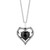 Onyx & Diamond (1/6 ct. t.w.) Maleficent Heart Pendant Necklace in Black Rhodium-Plated Sterling Silver, 16" + 2" extender