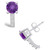 Amethyst (1-1/2 ct. t.w.) and Diamond (1/8 ct. t.w.) Stud Earrings in 14K White Gold